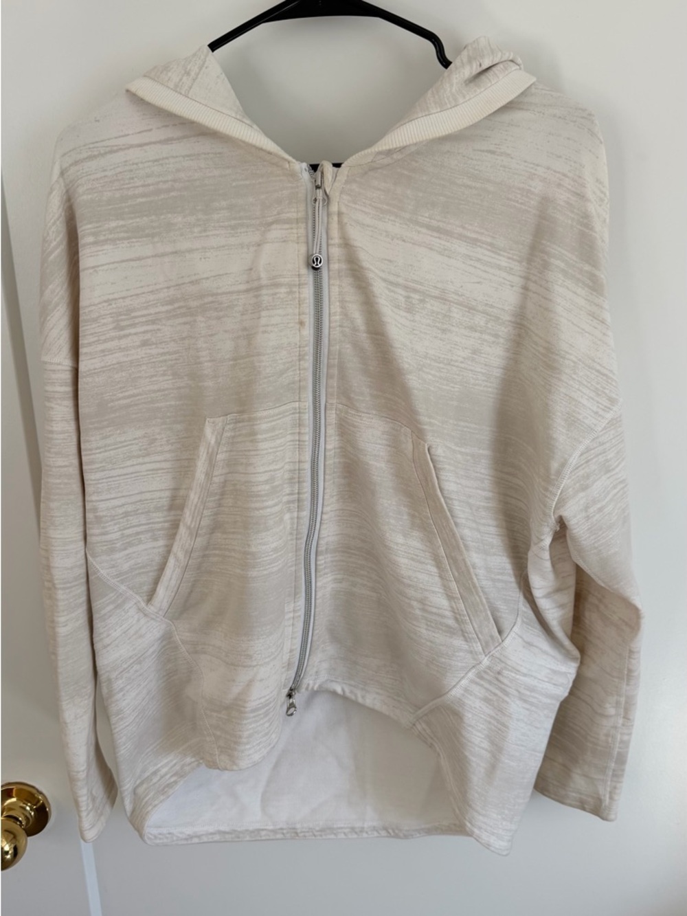 Lululemon Hold Your Om Hoodie Jacket Size 6 Righteous Stripe White
